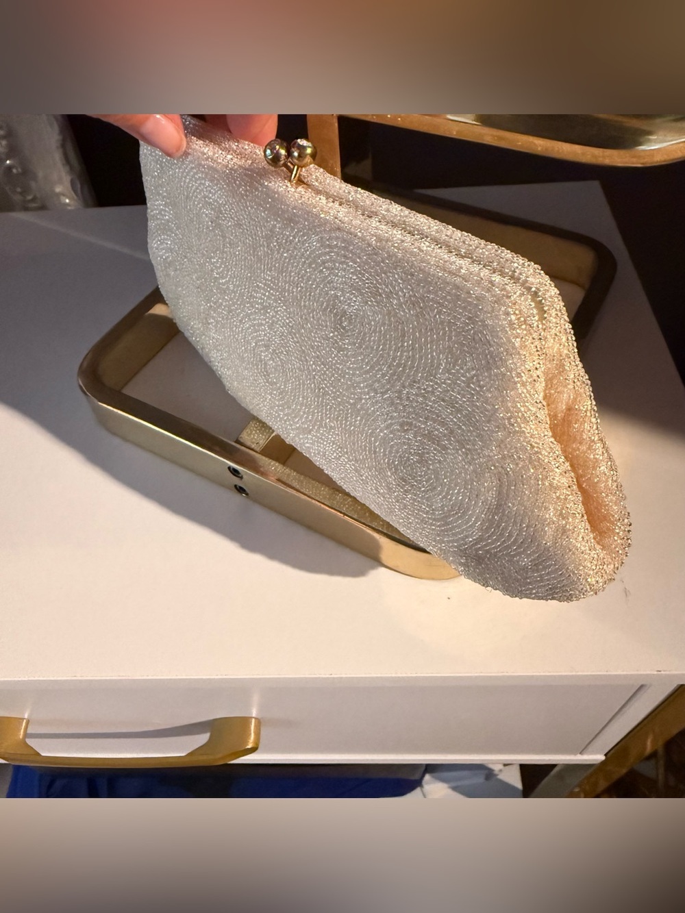 Vintage Pearl Beaded Cream Clutch - Picture 4 of 6